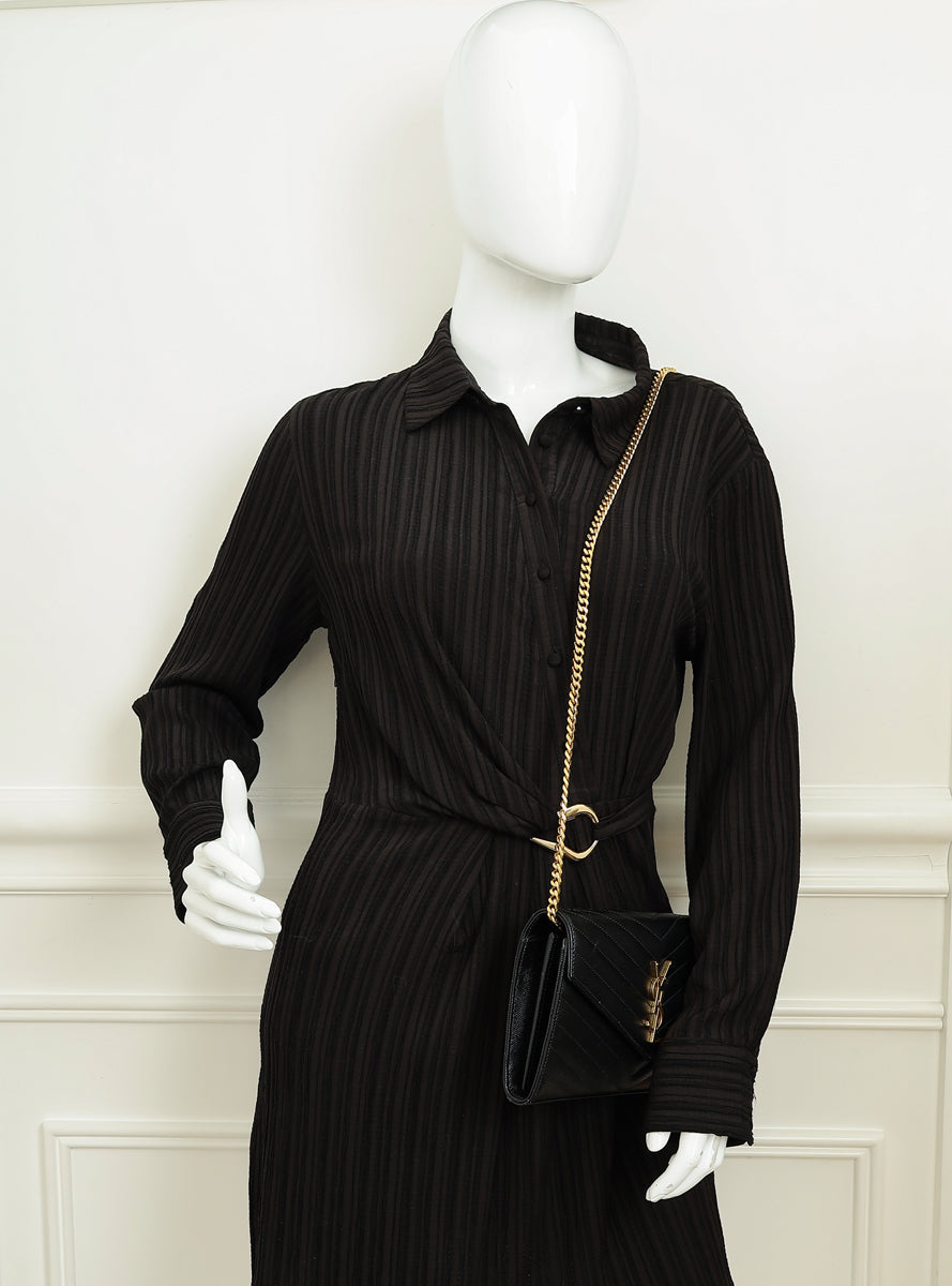 YSL Black Cassandre Chain Wallet