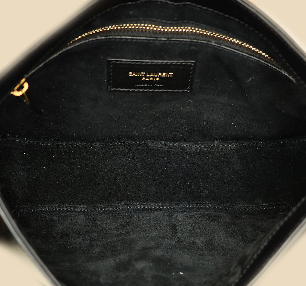 YSL Black LE 5 À 7 Smooth Hobo Bag