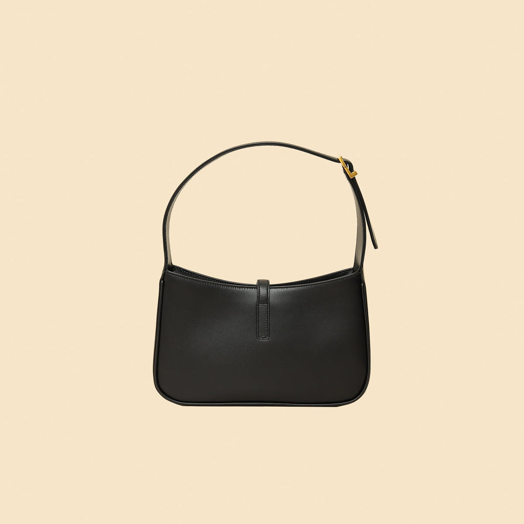 YSL Black LE 5 À 7 Smooth Hobo Bag