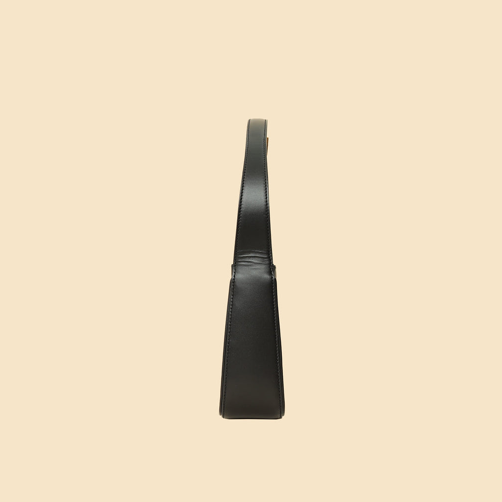 YSL Black LE 5 À 7 Smooth Hobo Bag