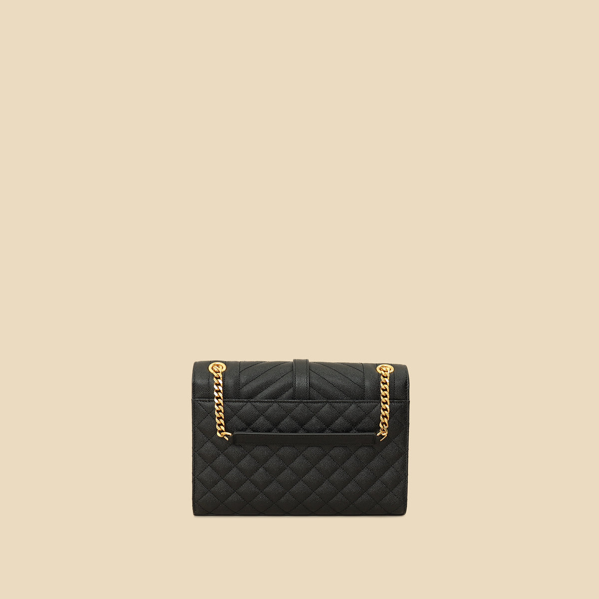YSL Black Mix Quilted Envelope Medium Shoulder Bag