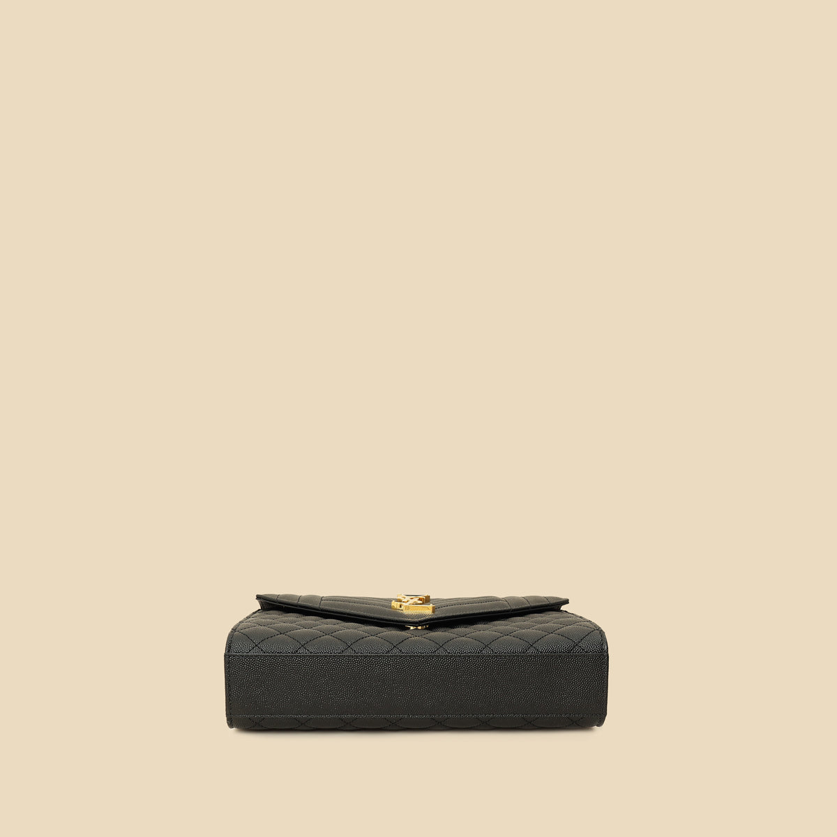 YSL Black Mix Quilted Envelope Medium Shoulder Bag