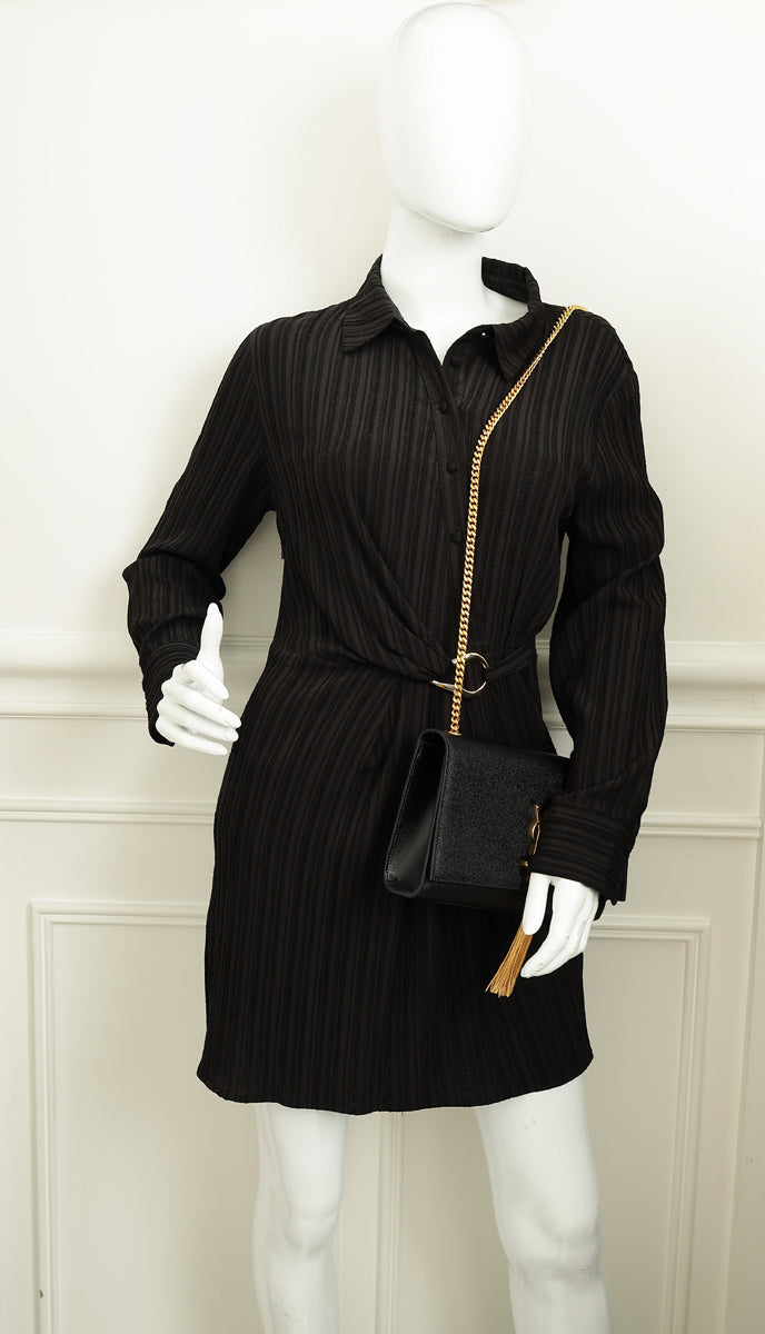YSL Black Monogram Kate Tassel Medium Shoulder Bag