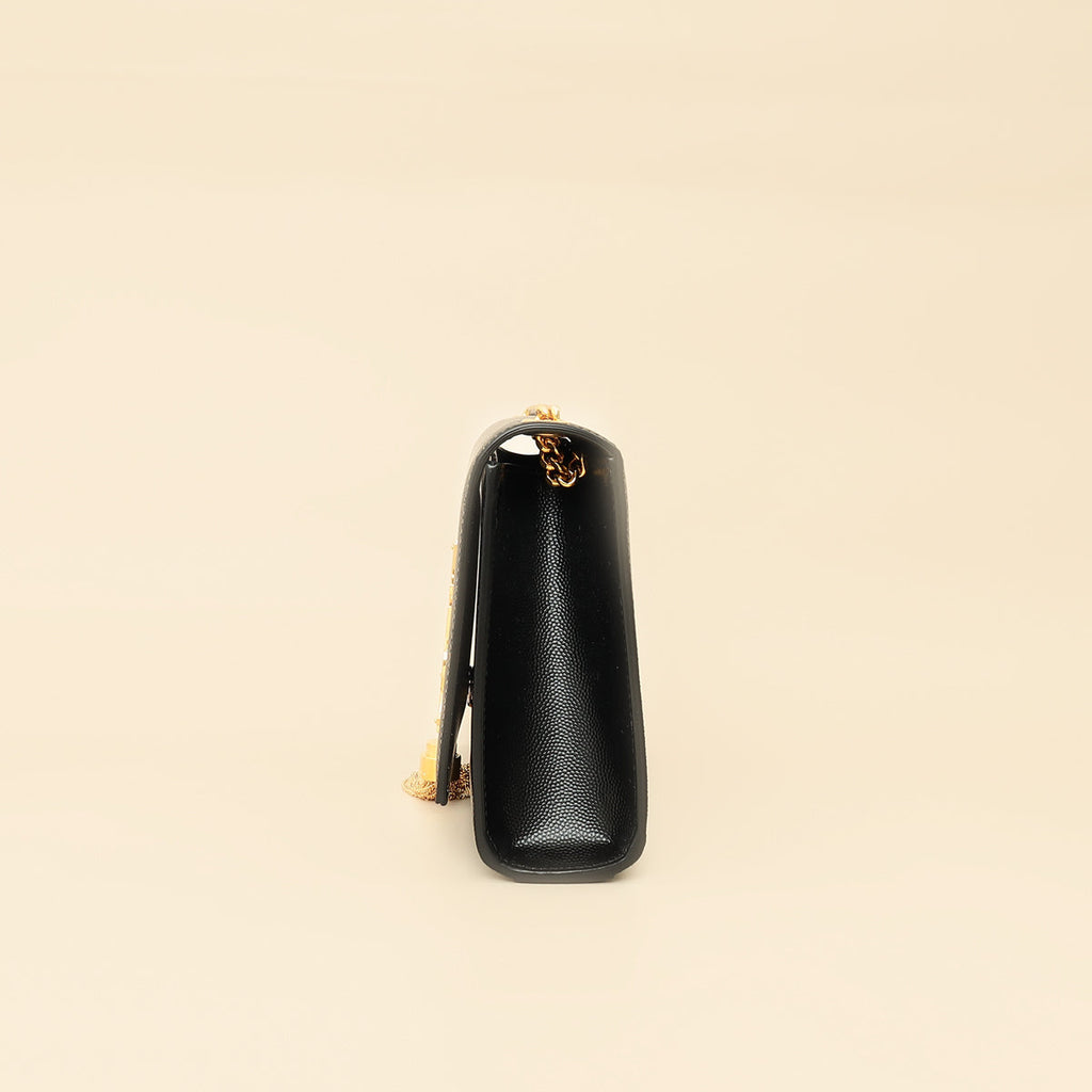 YSL Black Monogram Kate Tassel Medium Shoulder Bag