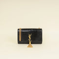 YSL Black Coco Embossed Kate Tassel Medium Shoulder Bag