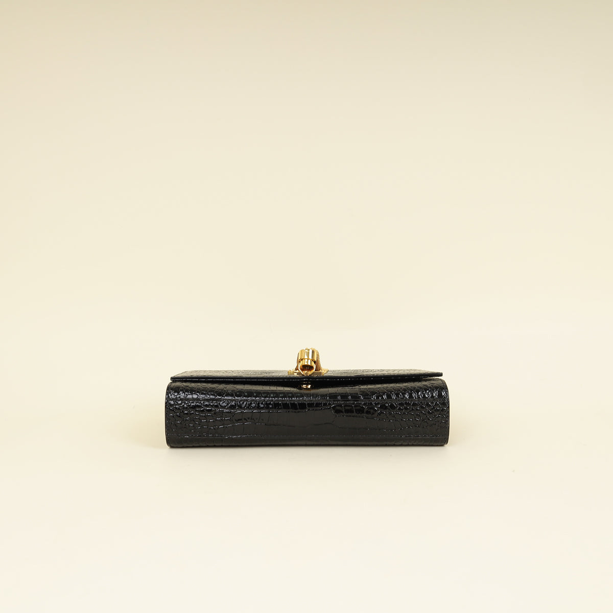 YSL Black Coco Embossed Kate Tassel Medium Shoulder Bag