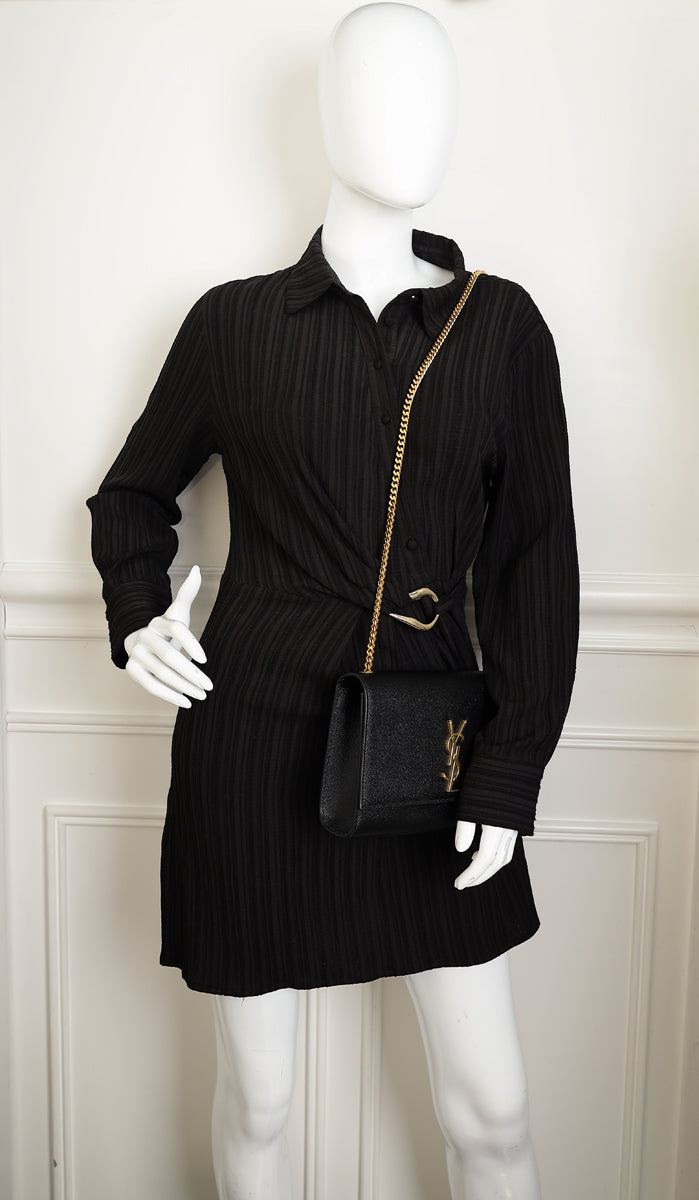 YSL Black Monogram Kate Medium Shoulder Bag
