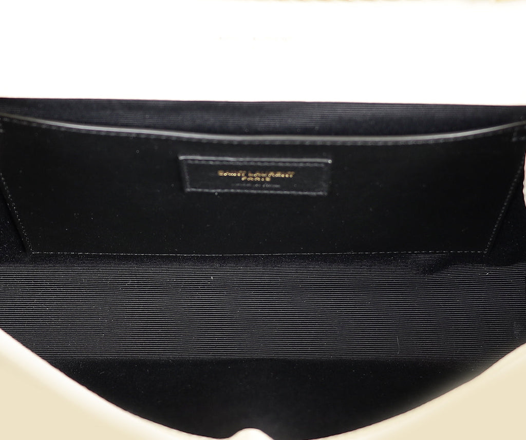 YSL Blanc Vintage Kate Tassel Medium Shoulder Bag
