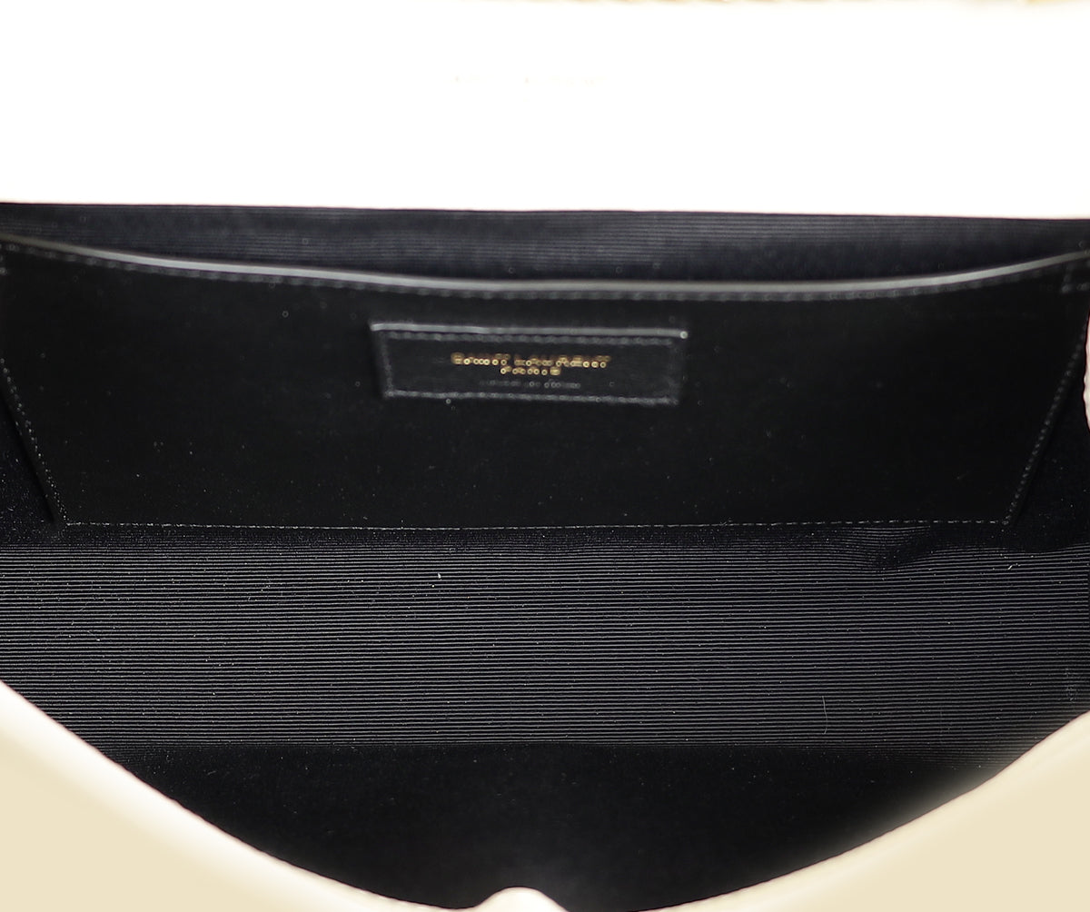 YSL Blanc Vintage Kate Tassel Medium Shoulder Bag