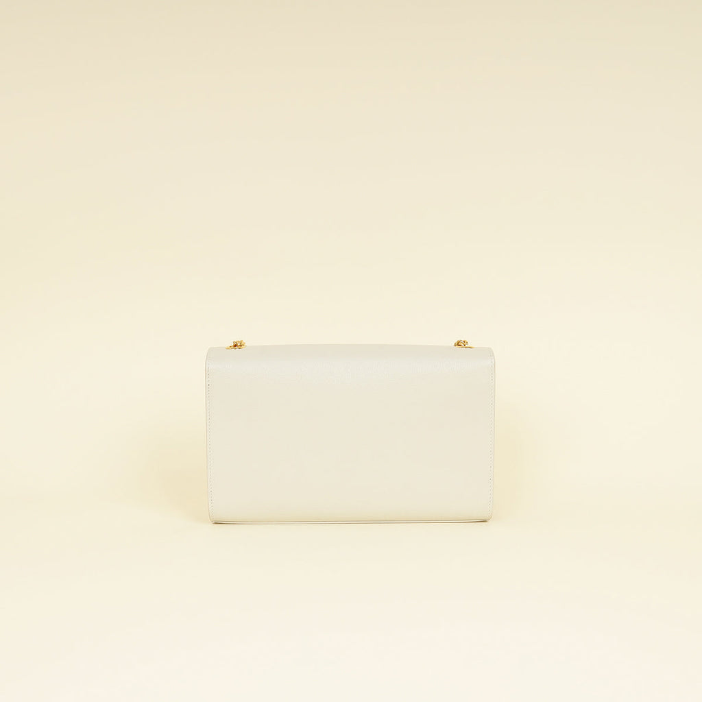 YSL Blanc Vintage Kate Tassel Medium Shoulder Bag