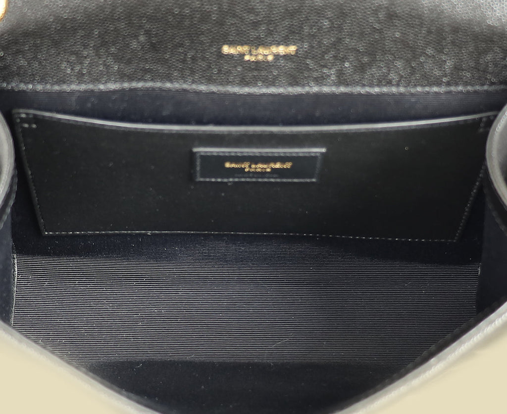 YSL Black Mix Quilted Envelope Medium Shoulder Bag