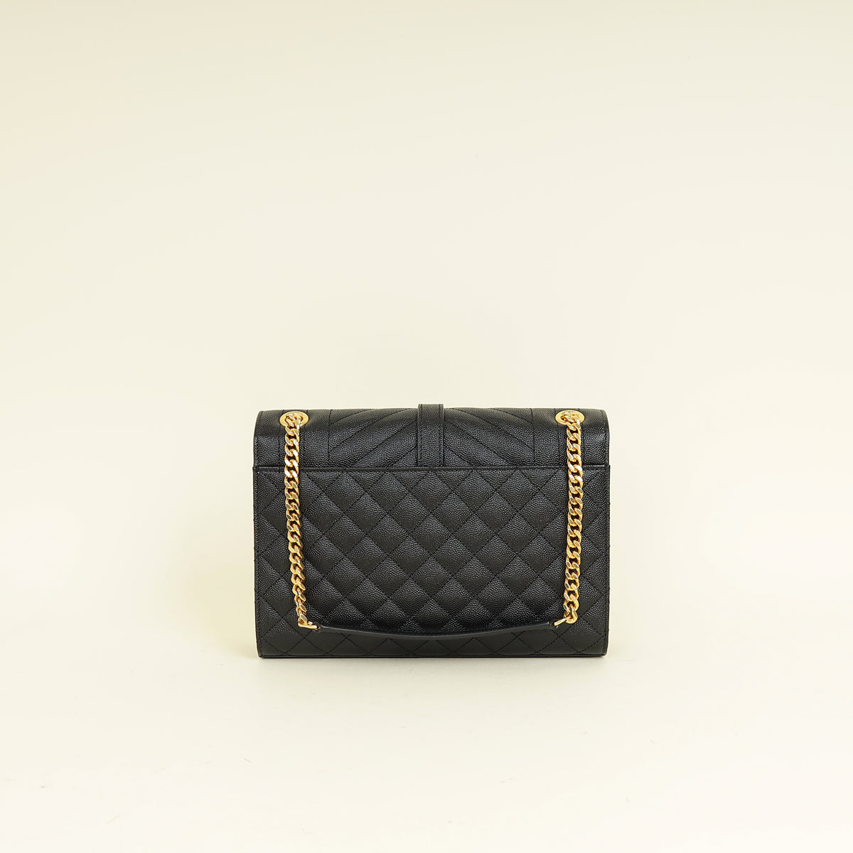 YSL Black Mix Quilted Envelope Medium Shoulder Bag