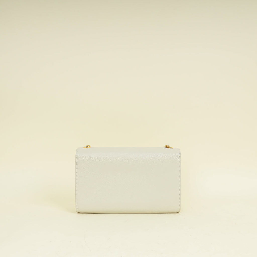 YSL Vintage Blanc Kate Tassel Medium Shoulder Bag