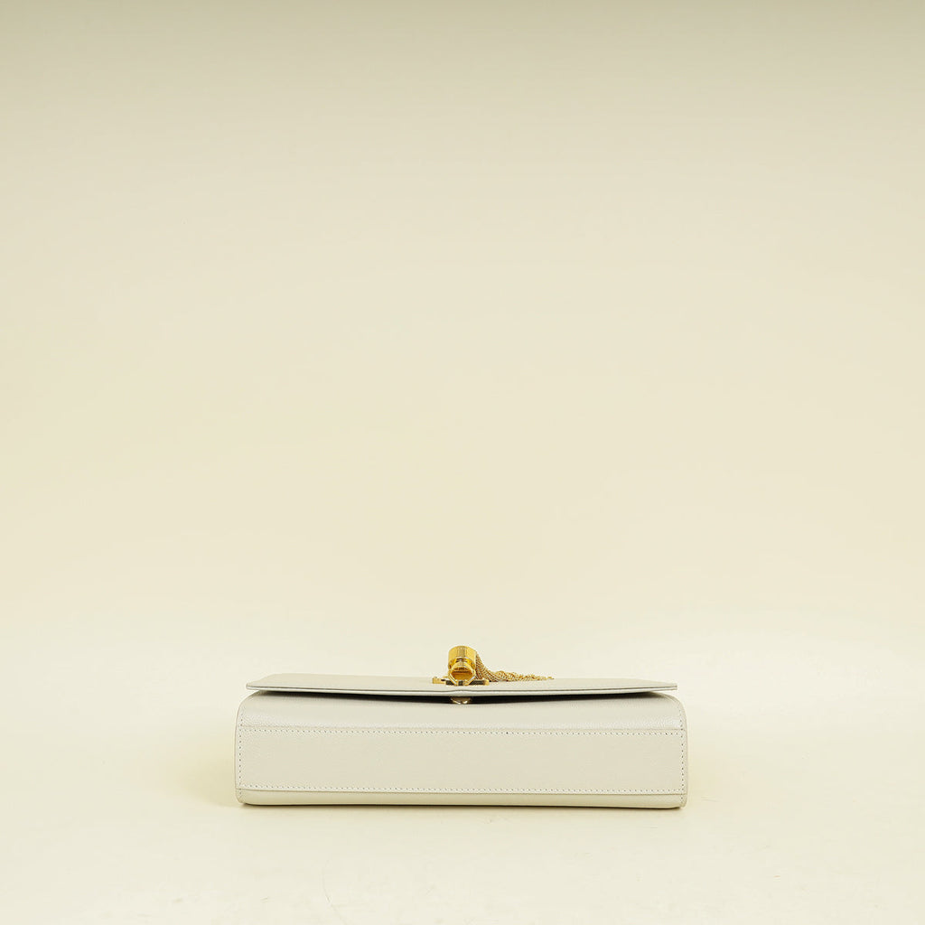 YSL Vintage Blanc Kate Tassel Medium Shoulder Bag