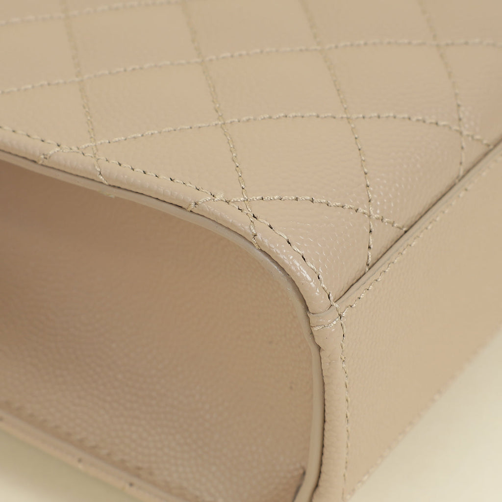 YSL Dark Beige Mix Quilted Envelope Medium Shoulder Bag