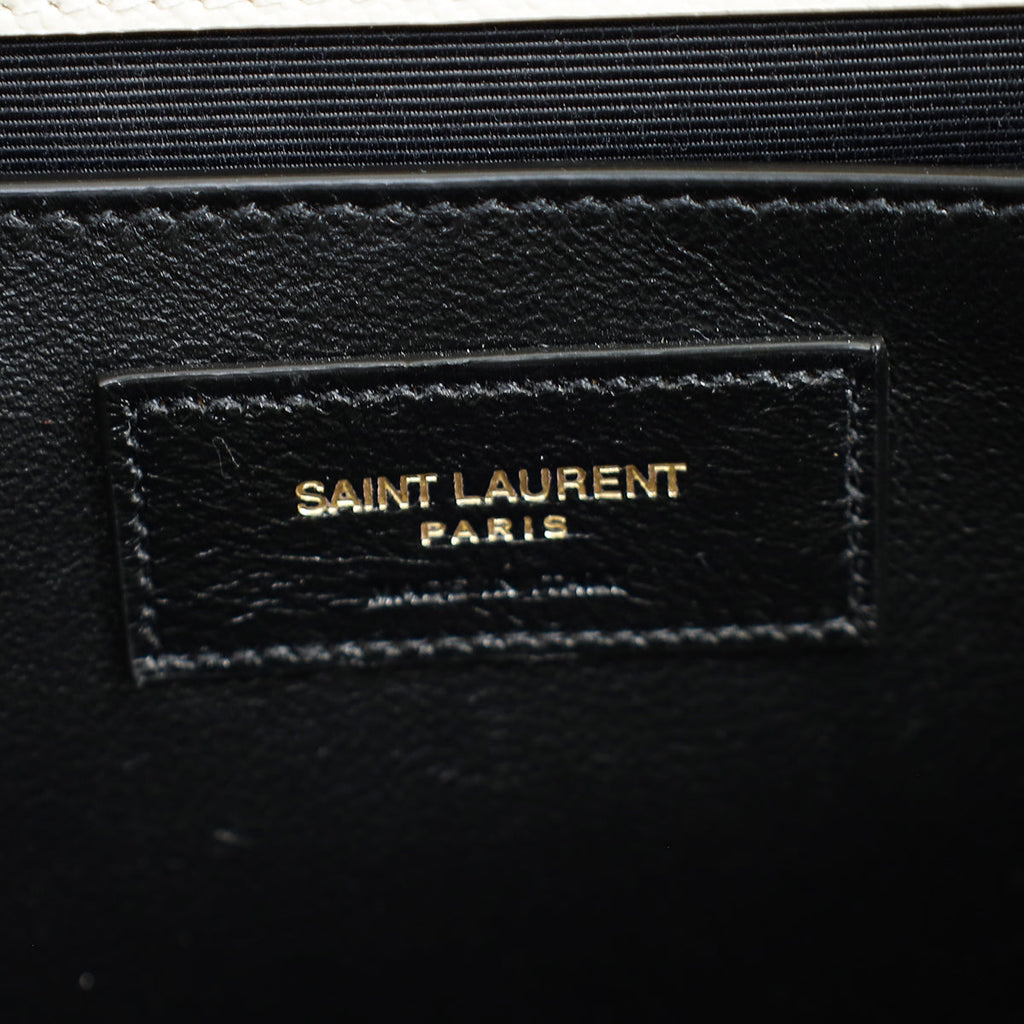 YSL Blanc Vintage Kate Tassel Medium Shoulder Bag