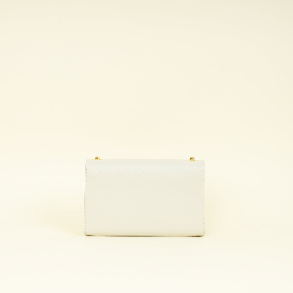YSL Blanc Vintage Kate Tassel Medium Shoulder Bag