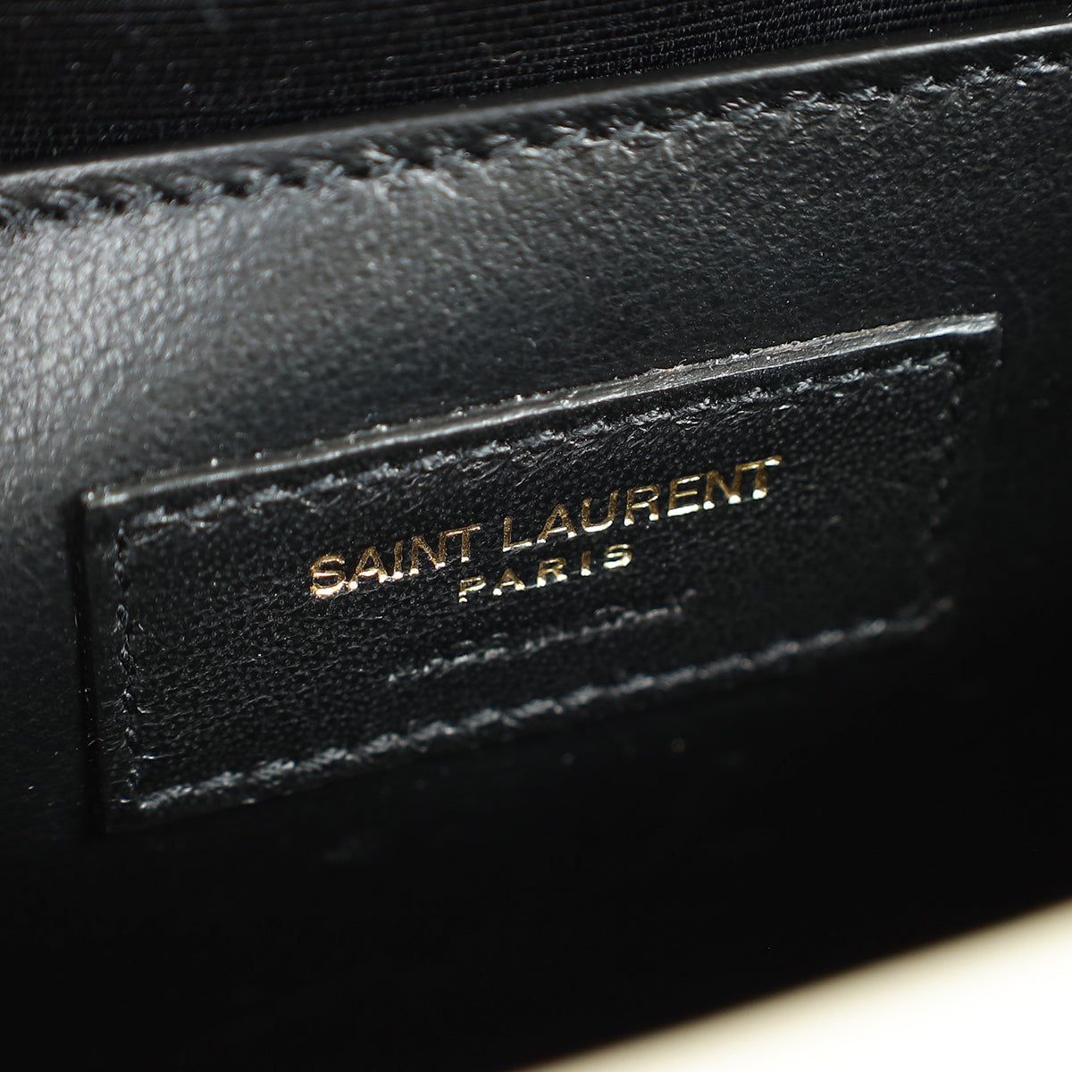 YSL Blanc Vintage Kate Tassel Croc Embossed Medium Shoulder Bag