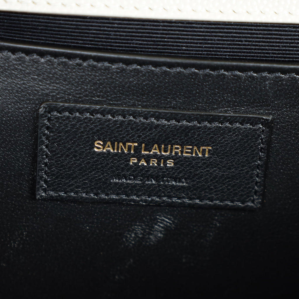 YSL Blanc Vintage Kate Tassel Flap Medium Shoulder Bag