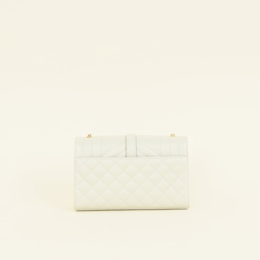 YSL Blanc Vintage Mix Quilt Envelope Small Shoulder Bag