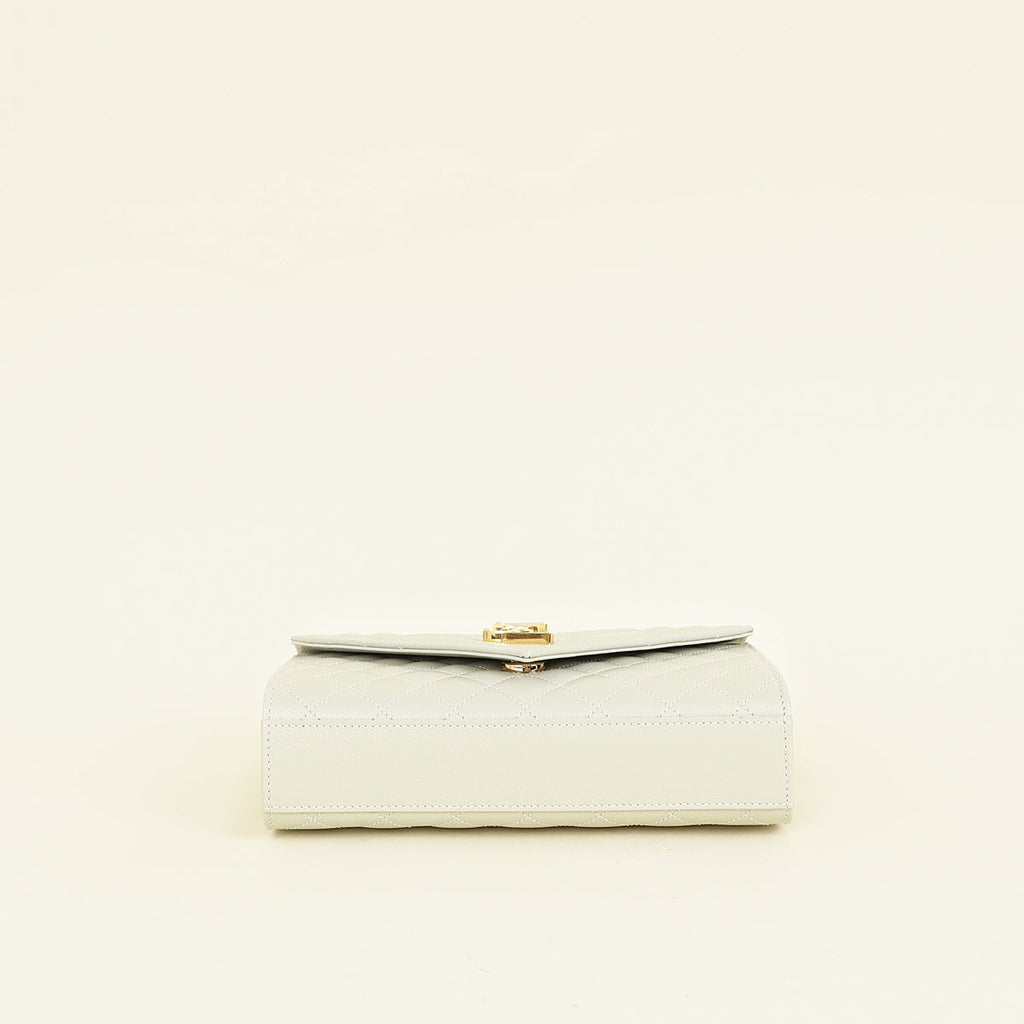 YSL Blanc Vintage Mix Quilt Envelope Small Shoulder Bag