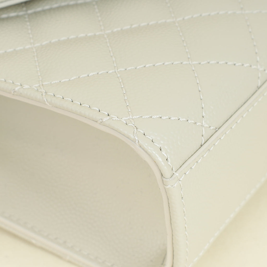 YSL Blanc Vintage Mix Quilt Envelope Small Shoulder Bag