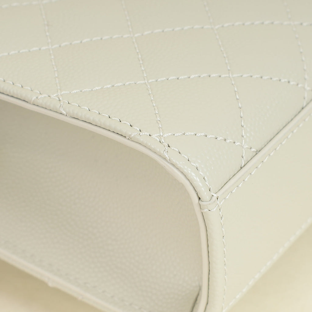 YSL Blanc Vintage Mix Quilt Envelope Small Shoulder Bag