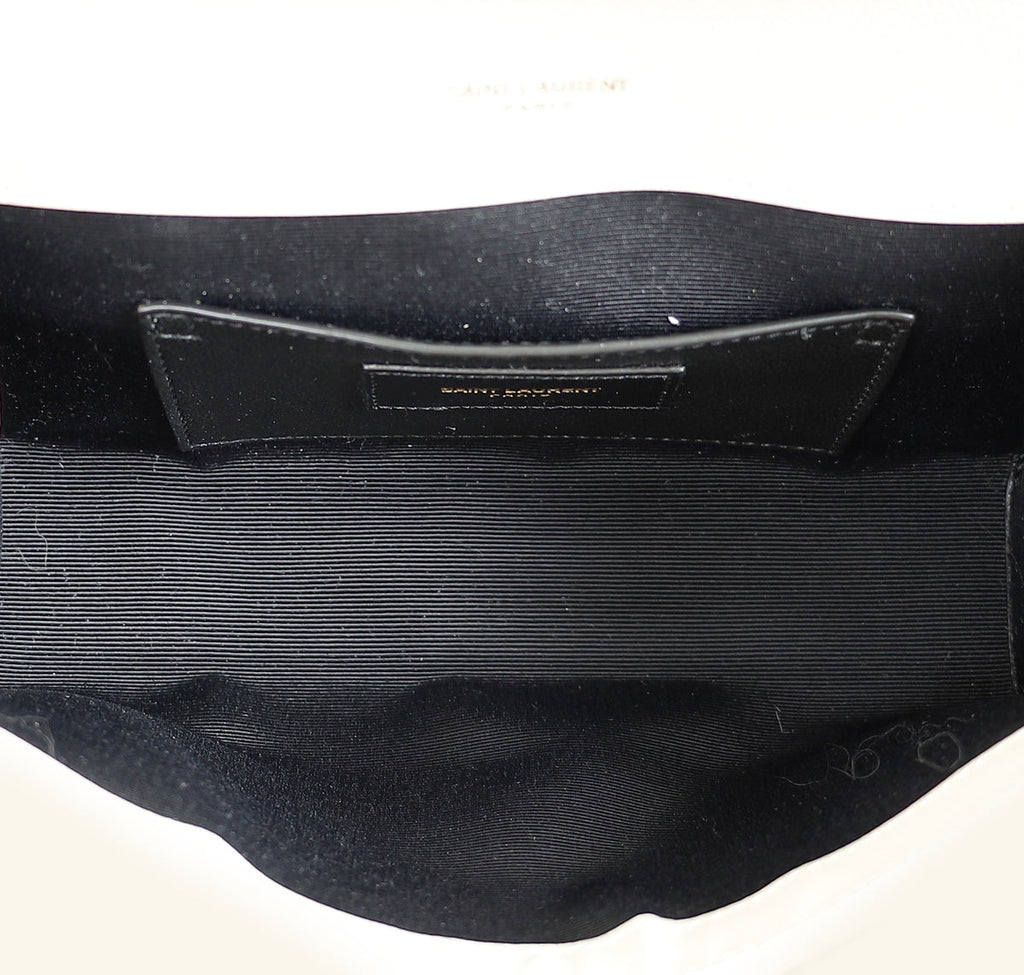 YSL Blanc Vintage Mix Quilt Envelope Small Shoulder Bag