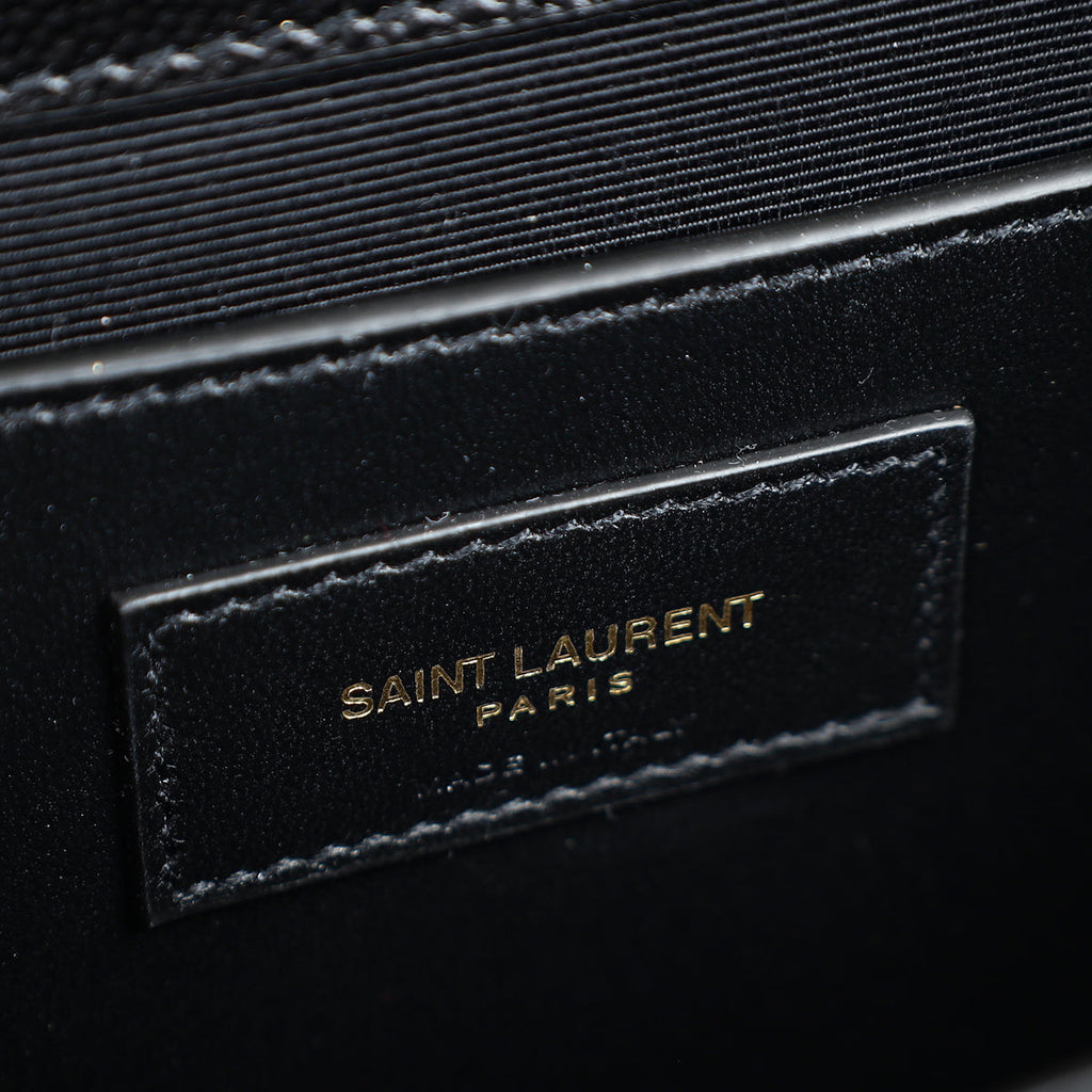 YSL Black Mix Quilted Envelope Medium Shoulder Bag