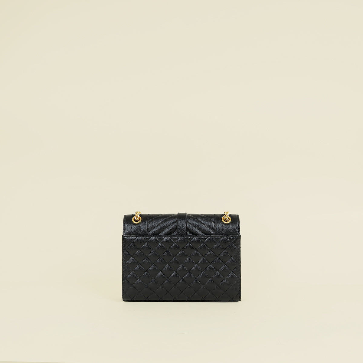 YSL Black Mix Quilted Envelope Medium Shoulder Bag