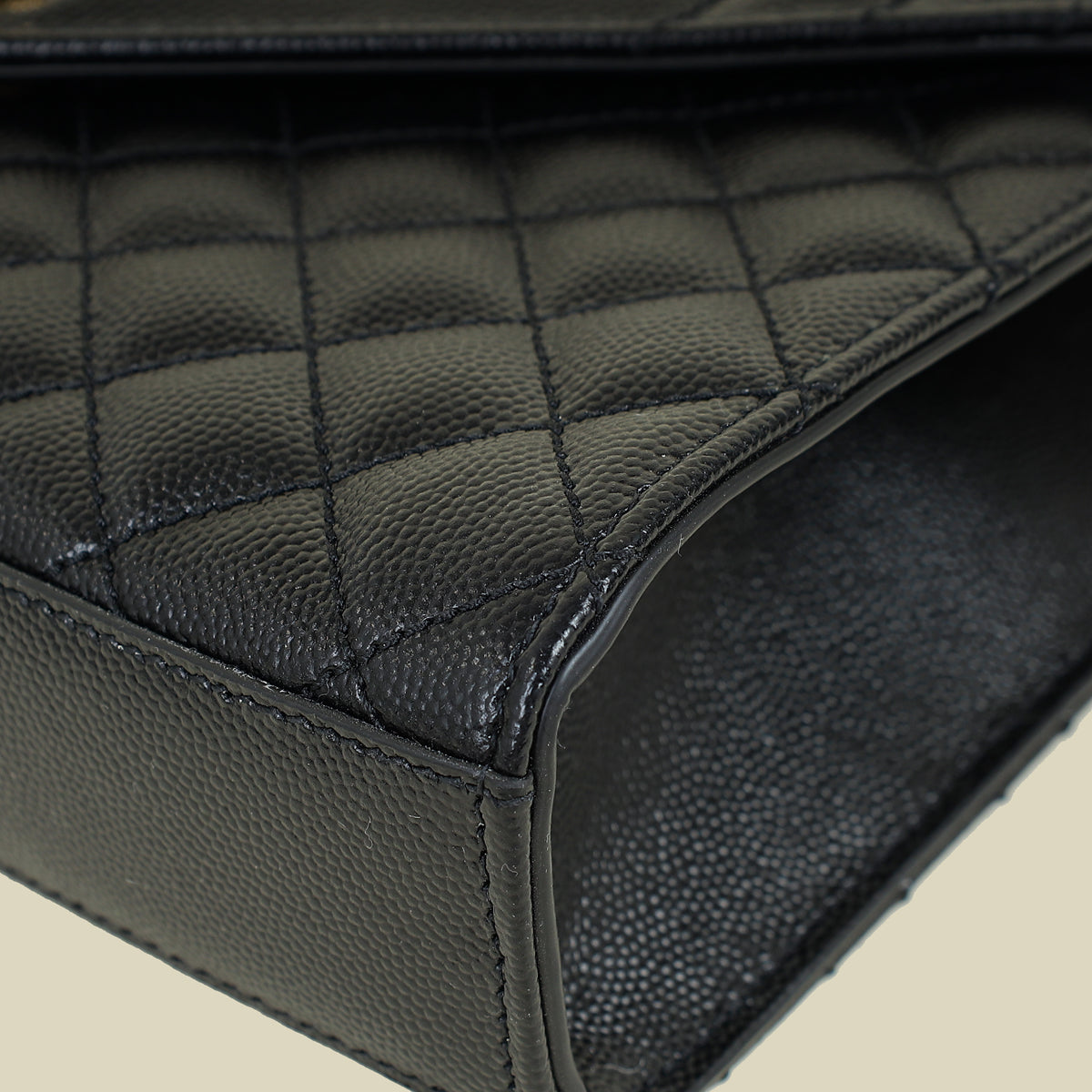 YSL Black Mix Quilted Envelope Medium Shoulder Bag