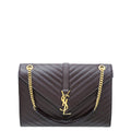YSL Burgundy Monogram Satchel Large Bag
