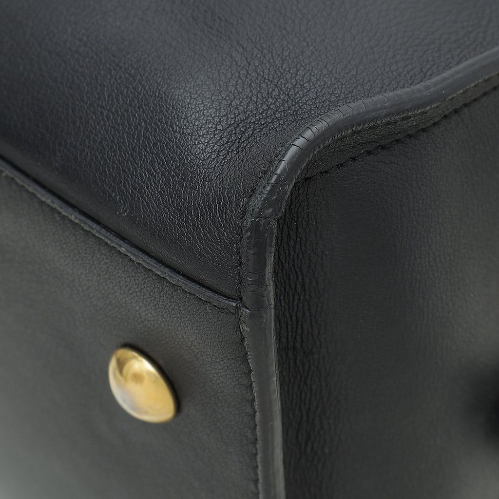 YSL Black Classic Y Cabas Small Tote Bag