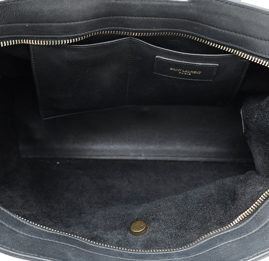 YSL Black Classic Y Cabas Small Tote Bag