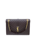 YSL Burgundy Monogram Satchel Large Bag