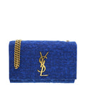 YSL Indigo Blue Kate Wool Small Shoulder Bag