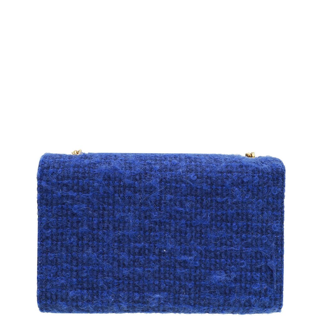 YSL Indigo Blue Kate Wool Small Shoulder Bag