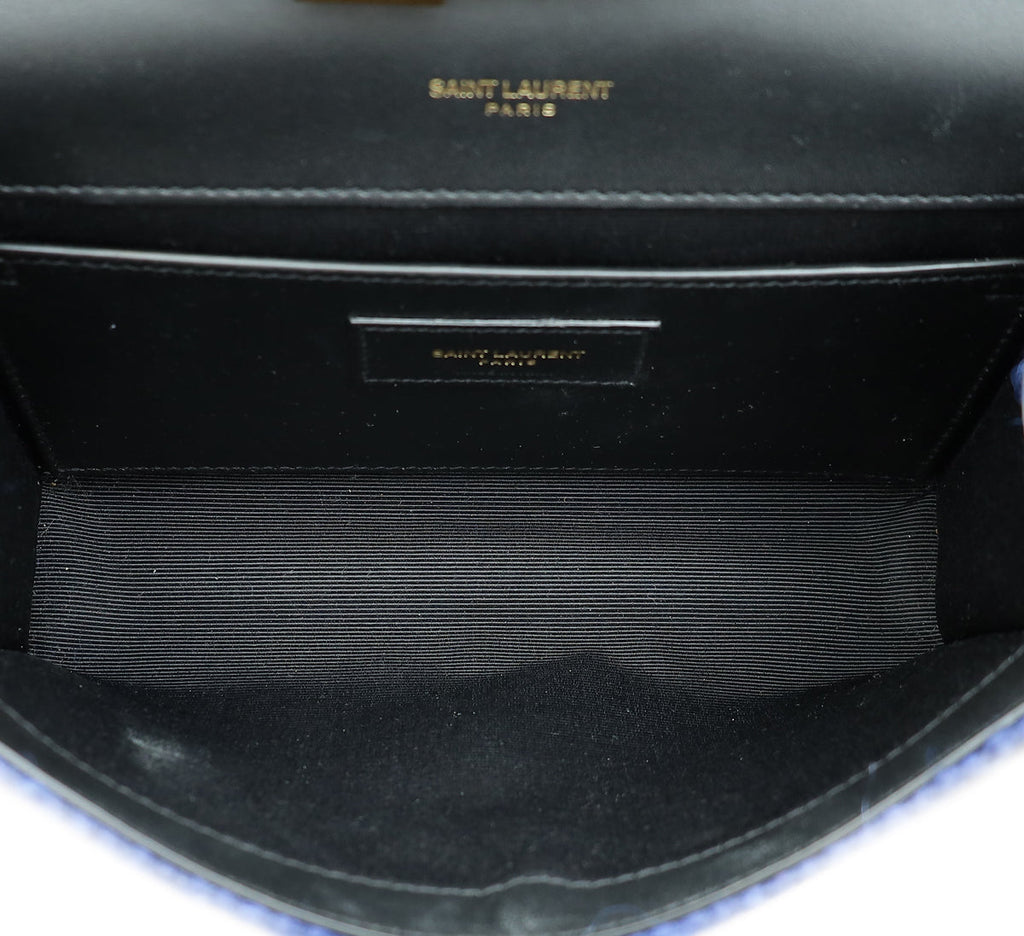 YSL Indigo Blue Kate Wool Small Shoulder Bag
