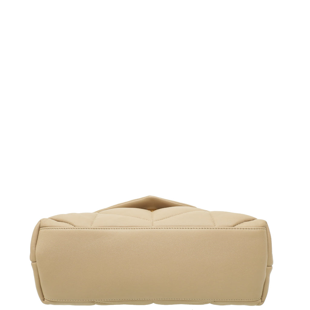 YSL Nude Beige Puffer Small Flap Shoulder Bag
