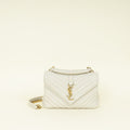 YSL Vintage Blanc College Quilted Medium Bag