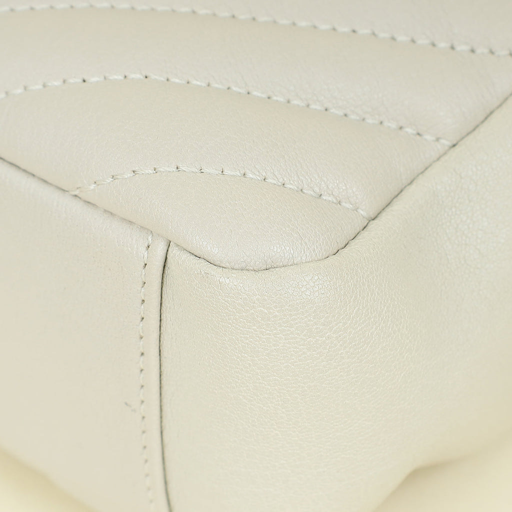 YSL Vintage Blanc College Quilted Medium Bag