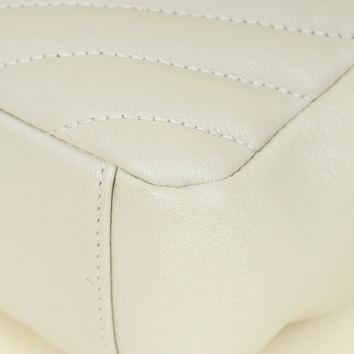 YSL Vintage Blanc College Quilted Medium Bag