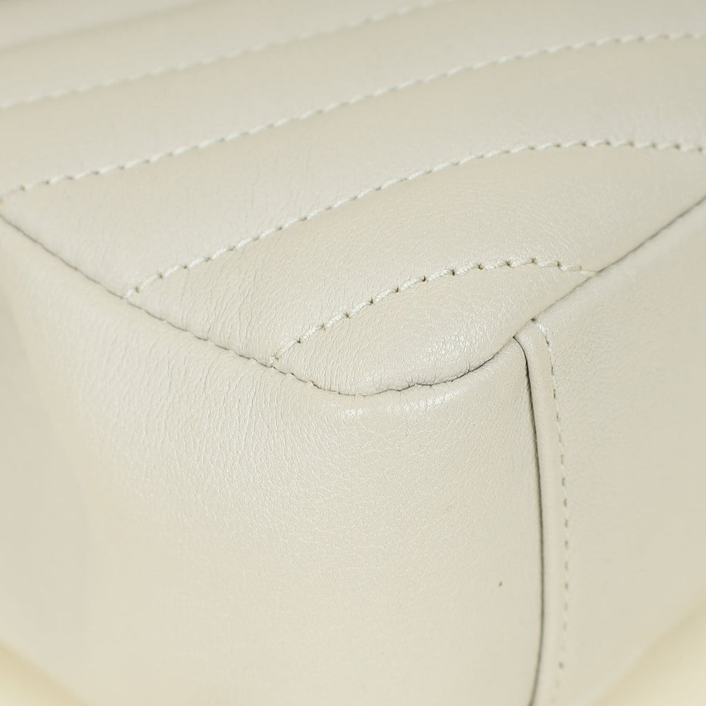 YSL Vintage Blanc College Quilted Medium Bag