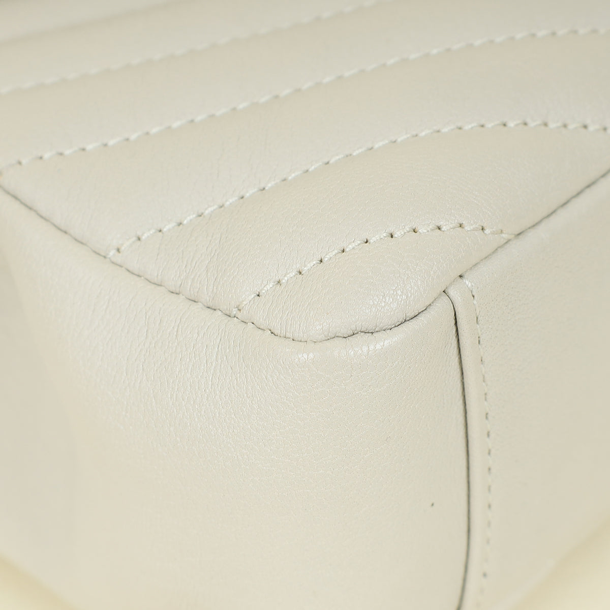 YSL Vintage Blanc College Quilted Medium Bag