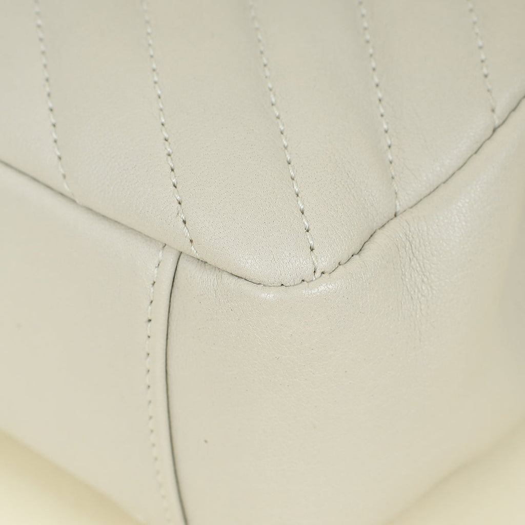 YSL Vintage Blanc College Quilted Medium Bag