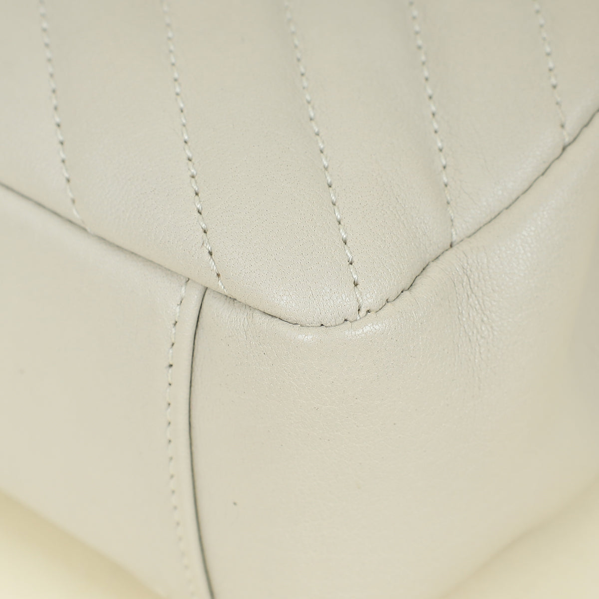 YSL Vintage Blanc College Quilted Medium Bag