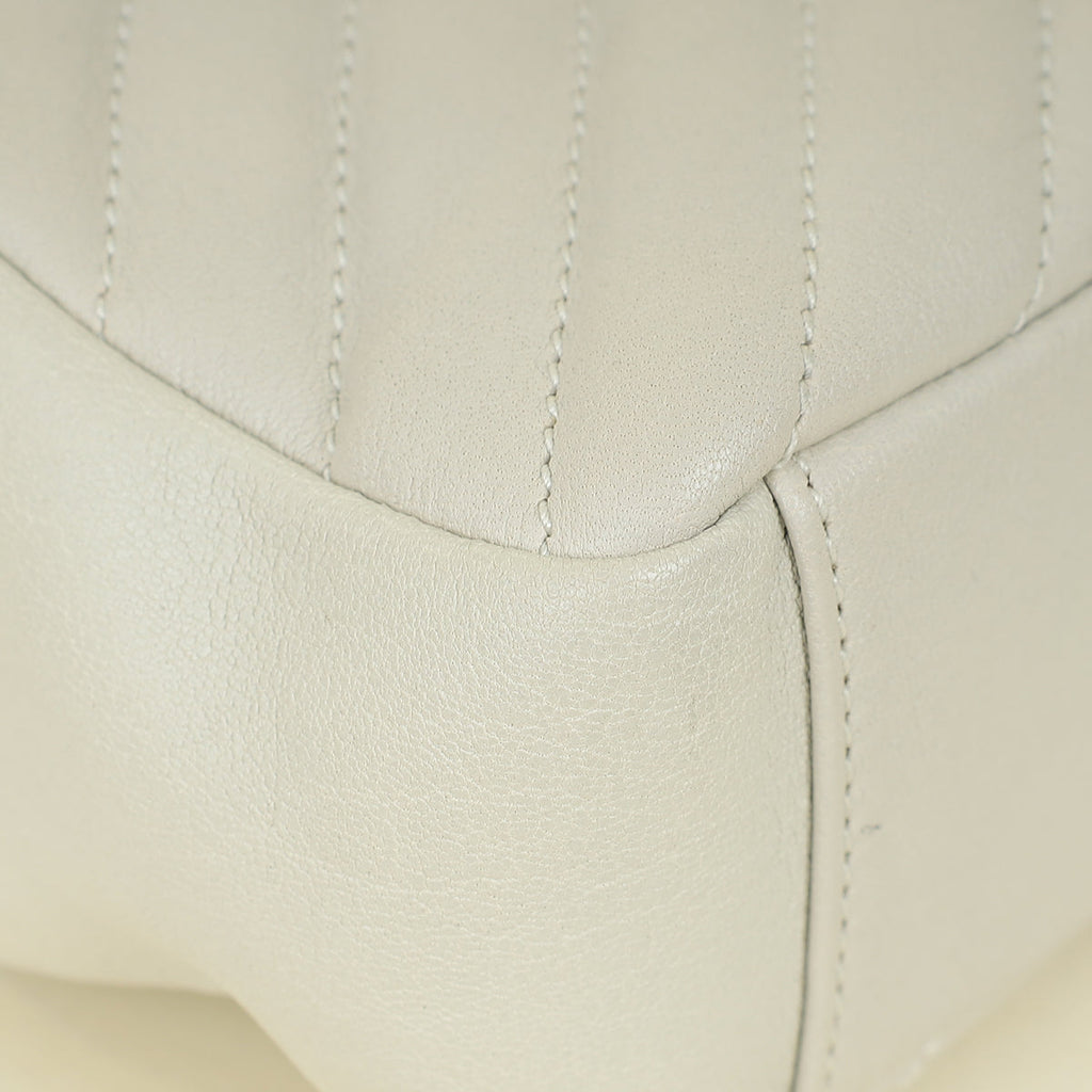 YSL Vintage Blanc College Quilted Medium Bag