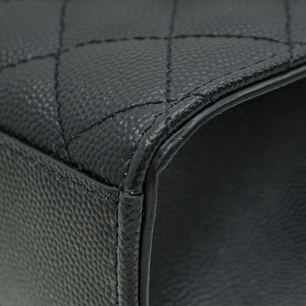 YSL Noir Mix Quilted Envelope Medium Shoulder Bag