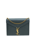 YSL Dark Gray Cassandra Flap Chain Medium Bag