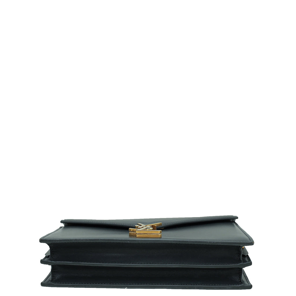 YSL Dark Gray Cassandra Flap Chain Medium Bag